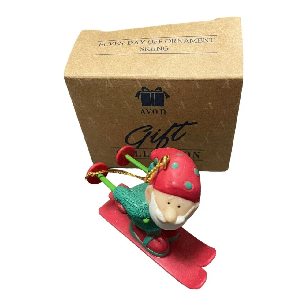 Avon Gift Collection Elves' Day Off‎ Skiing Ornament